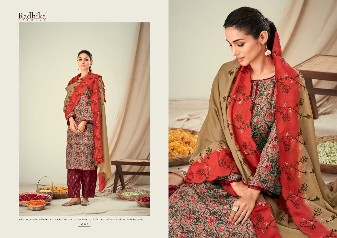 Radhika Bulbul Fancy Designer Printed Wholesale Dress Material Catalog